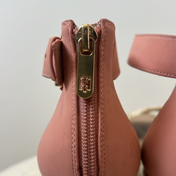 Tommy Hilfiger Pink and Tan Espadrille Wedge Sandals size 9. - Picture 4 of 11